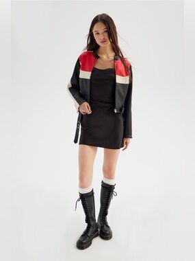 Urban Outfitters Mallory Black Cowl Neck Slip Mini Dress